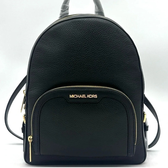 Michael Kors Medium Jaycee Backpack Black/Gold - Picture 1 of 12